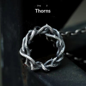 Simple Leather All - Match Hip - Hop Retro Punk Necklace For Men With A Thorn Pendant - Zambeel