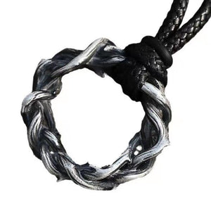 Simple Leather All - Match Hip - Hop Retro Punk Necklace For Men With A Thorn Pendant - Zambeel