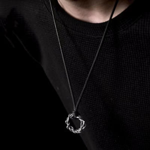 Simple Leather All - Match Hip - Hop Retro Punk Necklace For Men With A Thorn Pendant - Zambeel