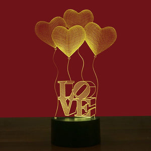 Simple Love Colorful 3D Touch Night Light - Zambeel