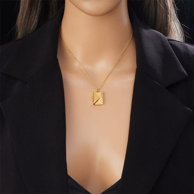 Simple Personality Envelope Pendant Necklace Fashion Retro - Zambeel