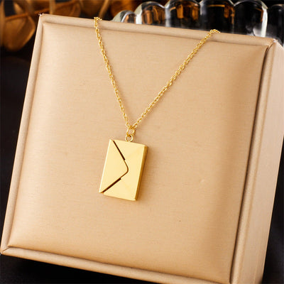 Simple Personality Envelope Pendant Necklace Fashion Retro - Zambeel