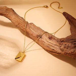 Simple Personality Envelope Pendant Necklace Fashion Retro - Zambeel