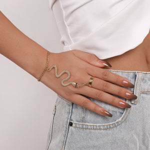 Simple Personality Irregular Alloy Serpentine Finger Chain - Zambeel