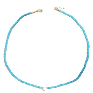 Simple Retro Heart - shaped Decorative Handmade Beaded Clavicle Necklace - Zambeel