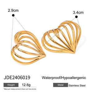 Simple Special - interest Design 18K Gold Stainless Steel Heart - Zambeel