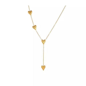 Simple Tassel Peach Heart Necklace Titanium Steel Necklace - Zambeel
