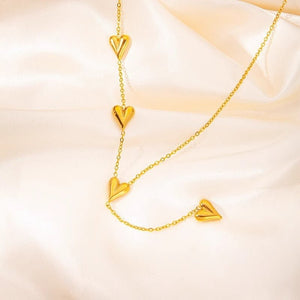 Simple Tassel Peach Heart Necklace Titanium Steel Necklace - Zambeel