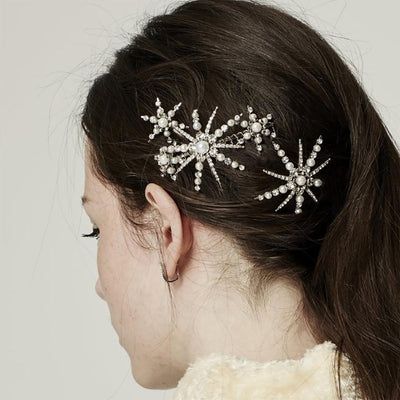 Six - Pointed Star Shape Rhinestone Clip - Zambeel