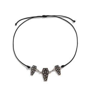 Skull Coffin Leather Wax Line Necklace Hip Hop - Zambeel