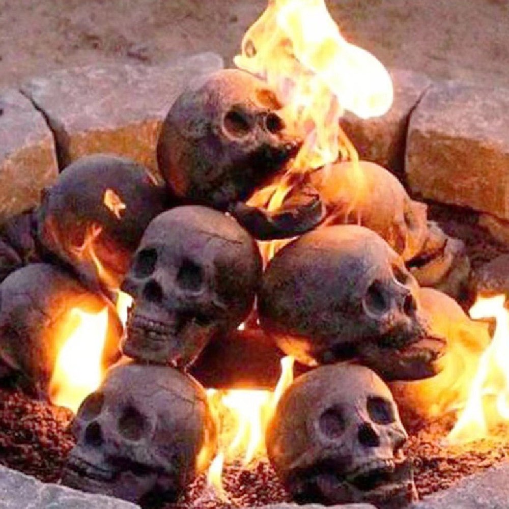 Skull Halloween Barbecue Fire Ornament Design Decoration - Zambeel
