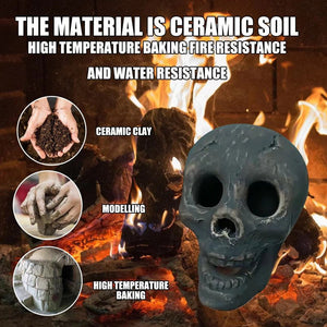 Skull Halloween Barbecue Fire Ornament Design Decoration - Zambeel