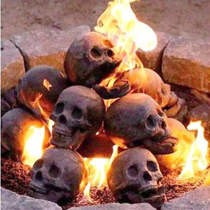 Skull Halloween Barbecue Fire Ornament Design Decoration - Zambeel