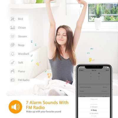 Smart Version APP Controlled WIFI 7 Color Changing Digital Wake Up Light - Zambeel