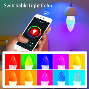Smart WifI Led Lamp E14 RGB CW WW Led Bulb Dimmable 85 - 265V Voice Control Light Bulbs Alexa Google Home For Home Decorative - Zambeel