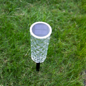 Solar Garden Lamp 10 Colors Changing Crystal Lamp Rose Light Shape LED Romantic Diamond Atmosphere Project Light - Zambeel