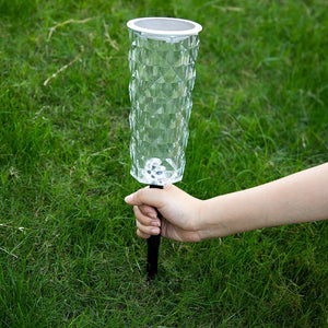 Solar Garden Lamp 10 Colors Changing Crystal Lamp Rose Light Shape LED Romantic Diamond Atmosphere Project Light - Zambeel