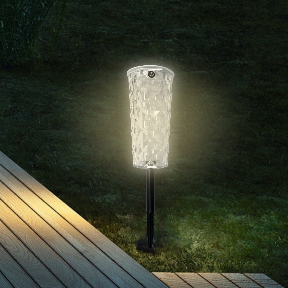Solar Garden Lamp 10 Colors Changing Crystal Lamp Rose Light Shape LED Romantic Diamond Atmosphere Project Light - Zambeel