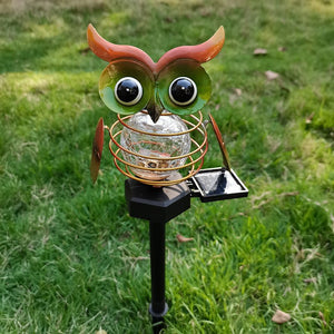 Solar Owl Lawn Lamp Outdoor Waterproof LED Garden Pathway Lighting Night Light Energy Saving Landscape Decor - Zambeel