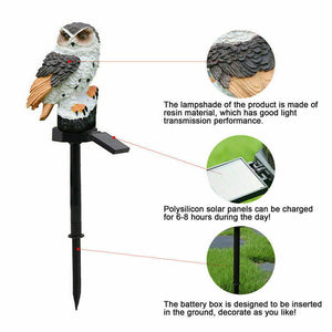 Solar Power LED Owl Parrot Lawn Light Outdoor Waterproof Garden Landscape Lamp - Zambeel