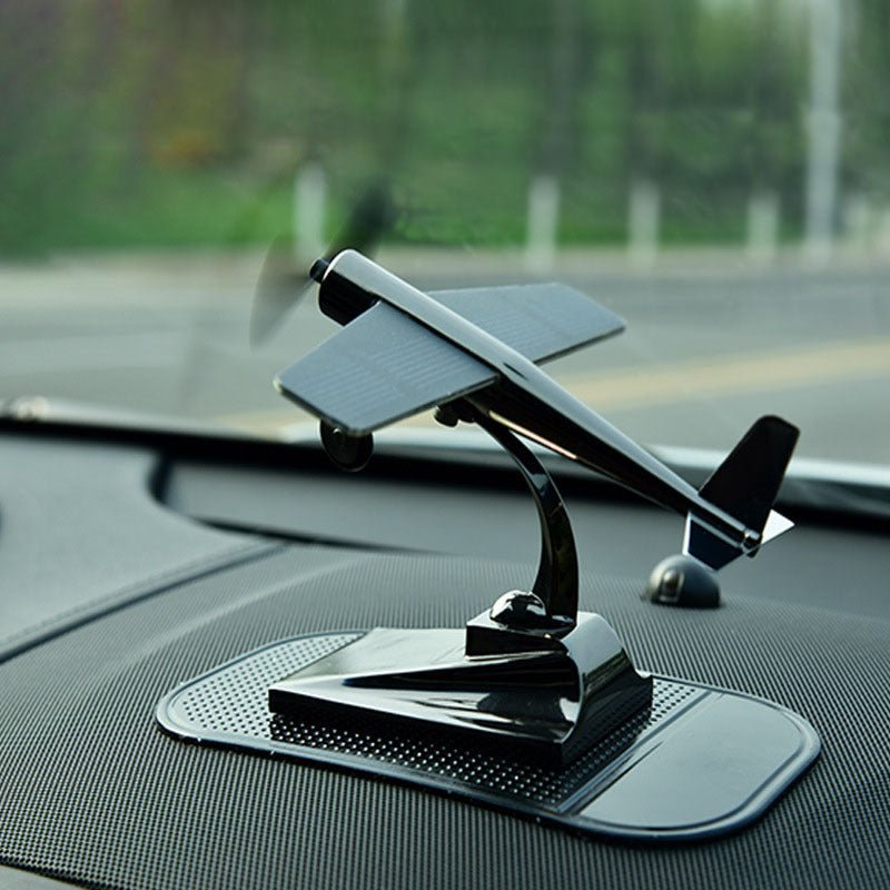 Solar Rotary Airplane Model Car Ornament - Zambeel