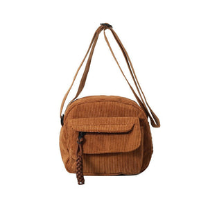 Solid Color Classy Exquisite Texture Portable Shoulder Messenger Bag - Zambeel