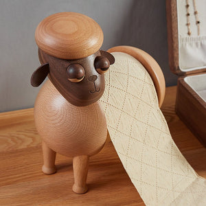 Solid Wood Tissue Holder Perforated Free Nordic Luxury Home Living Room Dining Table Roll Paper Holder - Zambeel