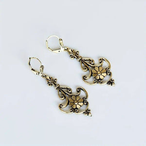 Southeast Asian Bronze - Color Carved Floral Womens Retro Fashion Earrings - Zambeel