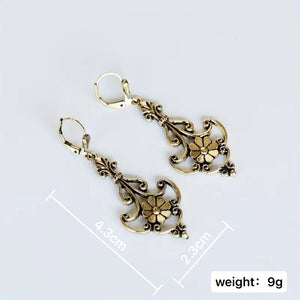 Southeast Asian Bronze - Color Carved Floral Womens Retro Fashion Earrings - Zambeel