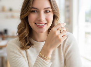 Sparkle Sunburst Cuff Bracelet & Ring Set - Zambeel