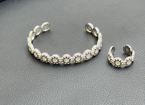 Sparkle Sunburst Cuff Bracelet & Ring Set - Zambeel