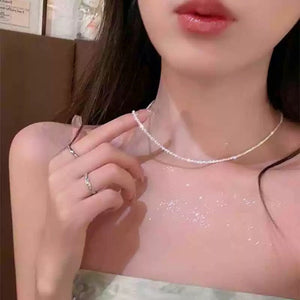 Sparkling Ultra - shiny Silver Delicate Necklace For Women - Zambeel