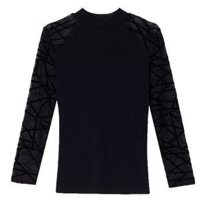 Spring New Arrival Lace - spliced Flocking Slim - fit - Zambeel