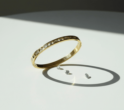 Square Prism Crystal Bangle - Zambeel