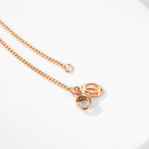 Square Three - color Ring Necklace Interlocking Clavicle Chain - Zambeel