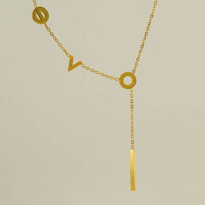 Stainless Steel 18K Asymmetric Letter Necklace - Zambeel