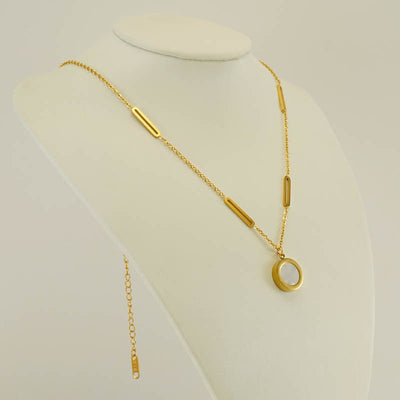 Stainless Steel 18K Asymmetric Letter Necklace - Zambeel
