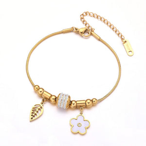 Stainless Steel Bracelet Parthenocissus Grass Vacuum Plating Titanium Steel Bracelet - Zambeel