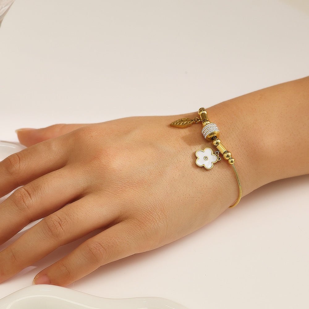Stainless Steel Bracelet Parthenocissus Grass Vacuum Plating Titanium Steel Bracelet - Zambeel