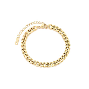 Stainless Steel Gold - plated Chain Bracelet - Zambeel