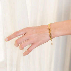 Stainless Steel Gold - plated Chain Bracelet - Zambeel