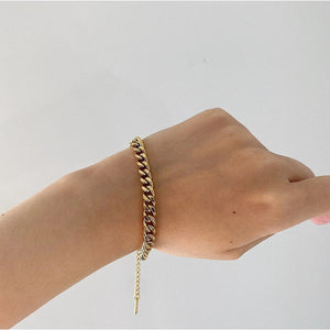 Stainless Steel Gold - plated Chain Bracelet - Zambeel