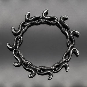 Stainless Steel Men's Bracelet Snake Head - Zambeel