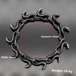 Stainless Steel Men's Bracelet Snake Head - Zambeel