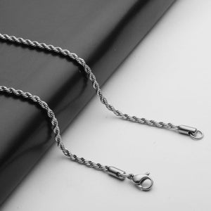 Stainless Steel Necklace Titanium Steel Hemp Flowers Chain - Zambeel