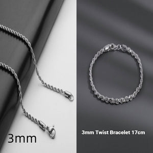 Stainless Steel Necklace Titanium Steel Hemp Flowers Chain - Zambeel