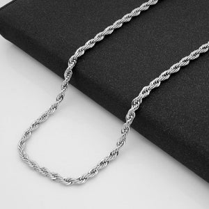 Stainless Steel Necklace Titanium Steel Hemp Flowers Chain - Zambeel