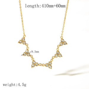Stainless Steel Necklace Women's 18K Gold Diamond - embedded Non - fading - Zambeel