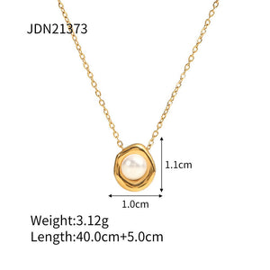 Stainless Steel Pearl Necklace Pendant For Women - Zambeel
