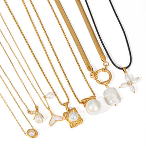 Stainless Steel Pearl Necklace Pendant For Women - Zambeel